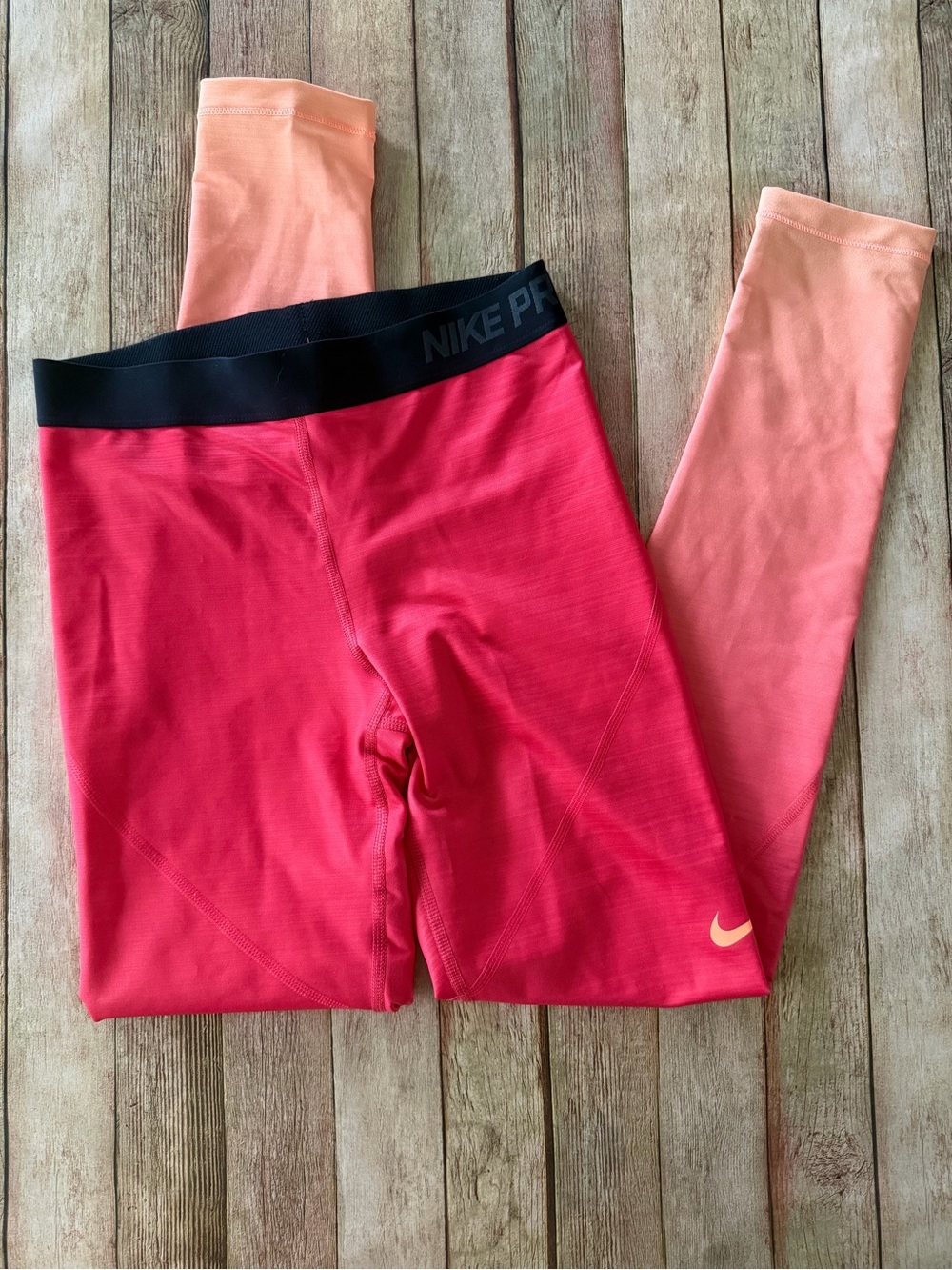 Nike Pro Pink to Peach Hyperwarm Performance Leggings